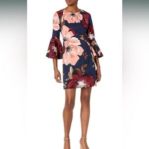 Trina Turk Floral Printed Bell Sleeve Dress